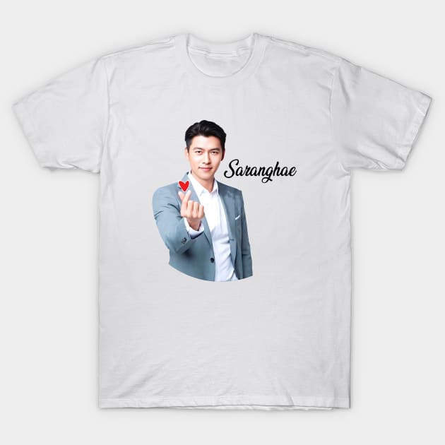 hyun bin saranghae korean actor T-Shirt by Bone Perez